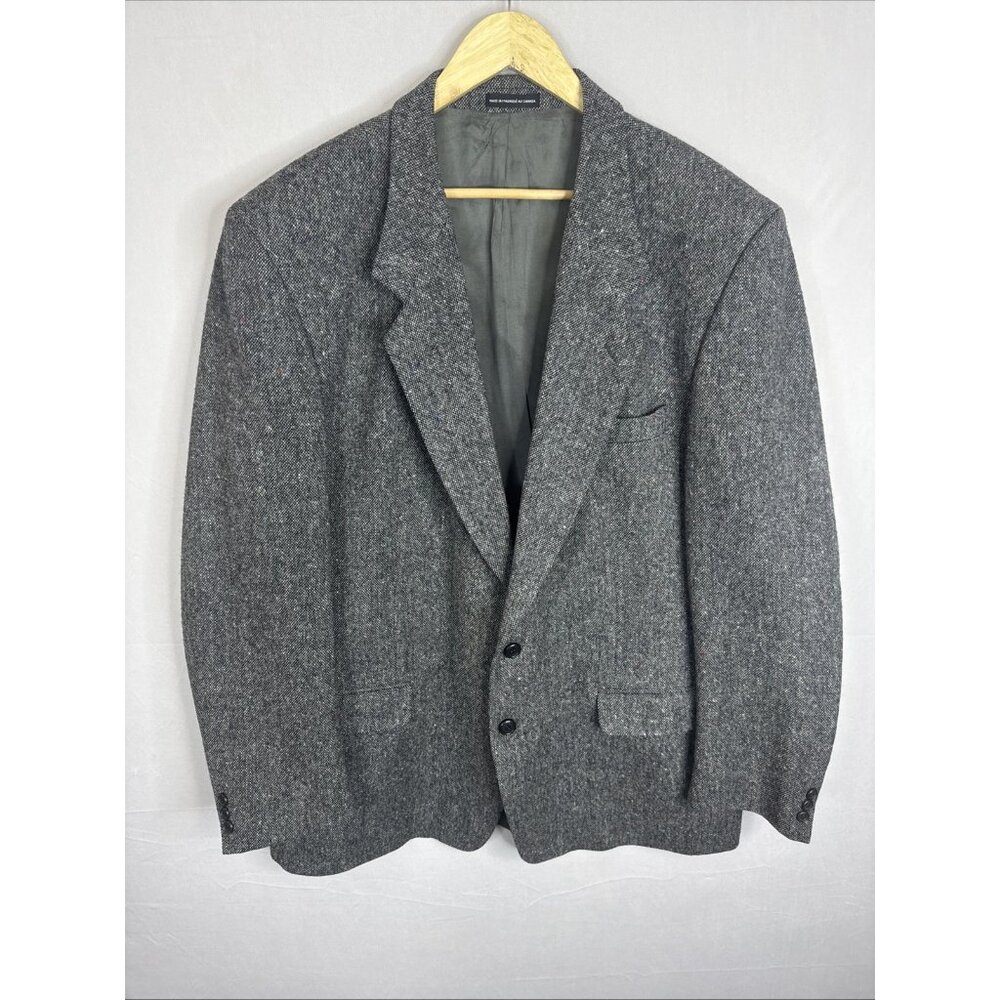 Magee Donegal Tweed Blazer Men 48L Tall Irish Wool Ireland Grey Sport Coat
